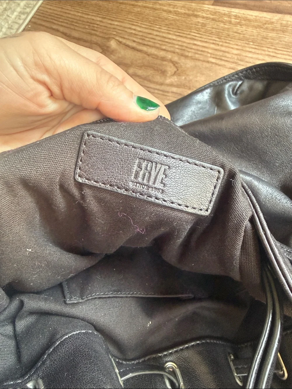 Frye Ilana Hobo Black Leather Drawstring Shoulder Bag Purse